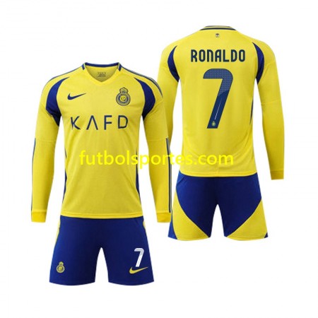 Camiseta Al Nassr Cristiano Ronaldo 7 Niño Primera Equipación 2024/2025 Manga Larga